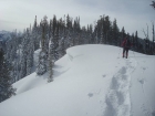 A cornice we crossed on the ridge.