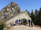 Group shot at the base of Stack Rock.