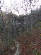 The trail heading to more cliffs.