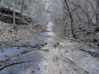 A long slick-rock creek bed.