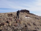 Walking across the summit ridge.