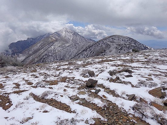 Telescope Peak and Bennett Peak from Rogers Peak.