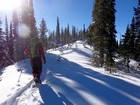 Making our way along the gentle summit ridge on Thatcher Peak.