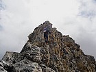 Sean on the north ridge of Thompson Peak. I chickened out and circled around to the standard route.