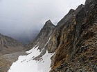 Looking across the north face of Mickey's Spire at Anna's Pinnacle.