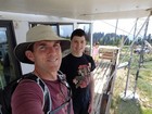 Selfie on the deck, with a friend.