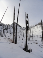 At the head of the valley, the start of the northwest ridge coming into view.