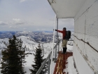 John pointing out peaks from the Thunderbolt lookout tower.