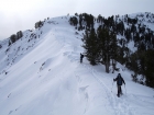 John and George climbing the ridge towards Lower Titus Peak (summit in the upper right).