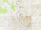 Map of the route, 12 miles and 2500' gain round trip.