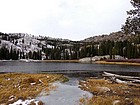 Blue Lake, already starting to freeze over for winter.