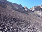 Heading up the talus.