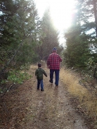 Hiking along the trail.