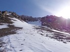 Base of the gully leading up the southwest face of Umpleby Peak.