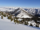 Looking down on Abe's Armchair, with the White Clouds in the background.