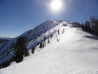 Looking up the north ridge of Vienna Peak.