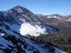 Ebony Peak with Phyllis Lake below.