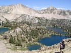 JJ beginning the descent from Windy Devil pass down to the upper Boulder Chain lakes. Its hard not to stare at the awesome blue water.