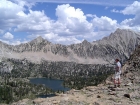 Ken surveying the upper Boulder Chain Lakes from Windy Devil Pass.