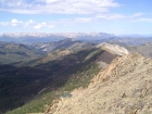 Blackmon Peak to the west of Patterson Peak with the Sawtooths in the background.