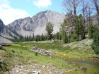 Crossing the basin above Hoodoo Lake, en route to WCP-3.