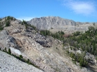 The view south to WCP-8 from the slopes west of Caulkens Peak.