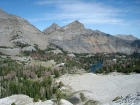 WCP-6 above Ocalkens Lake with WCP-5 in the background. Photo taken from the slopes west of Caulkens Peak.