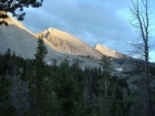 The beginnings of a beautiful sunset on WCP-9 and David O Lee Peak from Ocalkens Lake.