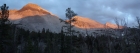 Panorama of Calkens Peak, WCP-9, and David O. Lee Peak during the sunset.