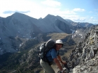 John climbing the steep but stable northeast ridge of WCP-7.