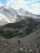 John descending the trail back down to Ocalkens Lake.