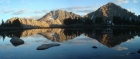 Sunset view of Serrate Ridge, Castle Peak, & Mt Frank from Windy Devil tarn.