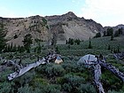 Our campsite in Iron Basin, Watson Peak in the background.