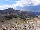 Looking back on Ocaulkins Lake and the pass to Iron Basin.