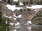 Ken and the waterfall feeding into Hummock Lake.