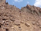 Rock in the staircase is steep and loose.