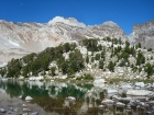 Marbled rock on the Chinese Wall, from Tin Cup Lake.