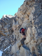 Sean finishing off his rappel.