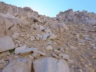 Some talus climbing as we head toward the ridge.