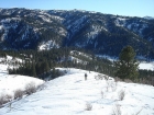 Descending the ridge back to the car, with Thorn Creek Butte in the background.