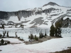 Glacier Lake was still mostly frozen over, and made for a very cool scene.