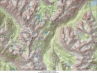 Map of our route. 21 miles and 5500 feet gain for the main loop. 26 miles and 8400 feet gain including side trips.