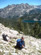 Bill and Ken taking a breather above Alpine Lake.