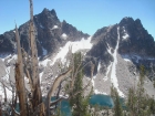 Packrat Peak and the Mayan Temple above Warbonnet Lakes.