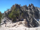 Taking a break on the second saddle with the Monte Verita Ridge in the background.