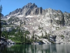 This peak, called La Fiamma, forms an impressive backdrop to Blue Rock Lake.