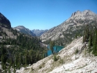 Looking down on Packrat Lake as we climb towards the ridge.