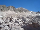 Reward Peak from the northwest. We'd climb the tree-filled gully just to the left of the peak.