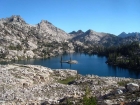 Morning view of Lake Kathryn from the south, on my way back to camp.