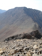 Wet Peak as seen from Hidden Peak. Several members of the group are visible below.